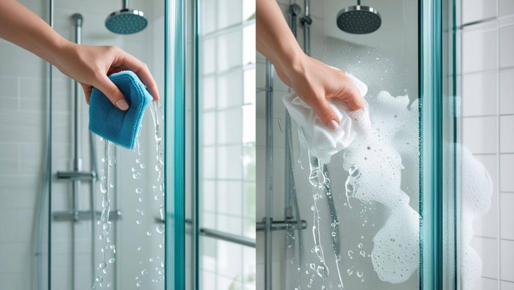 How to remove hard water stains from glass shower doors?