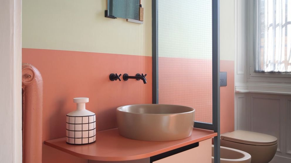 A compact modern vanity unit tailored for tight bathroom floor spaces.