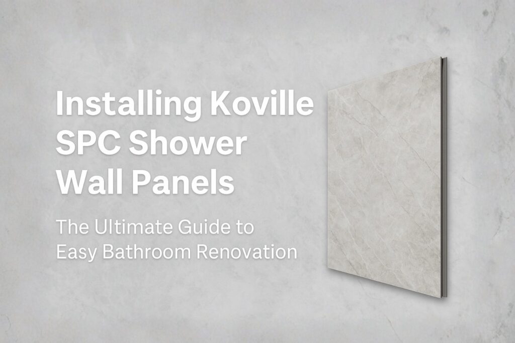 A modern bathroom shower featuring seamless waterproof wall panels for a clean look.