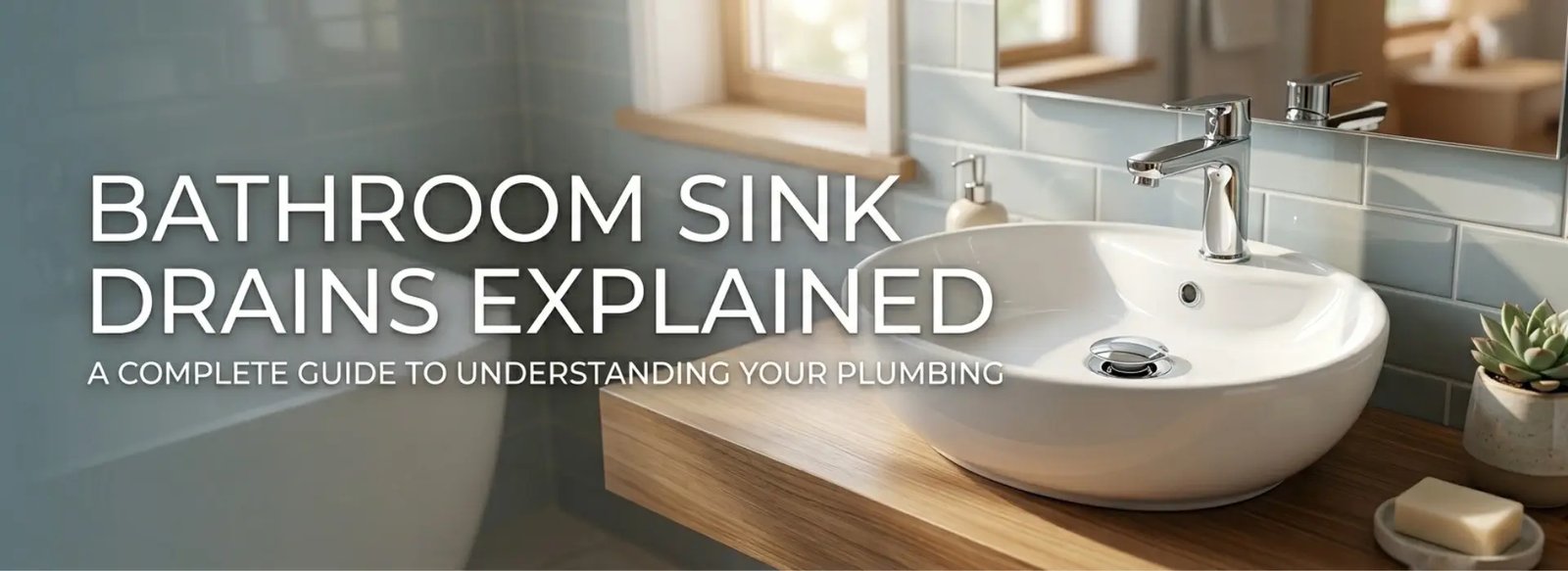 Hands adjusting a metal clevis clip under a bathroom sink during repairs.