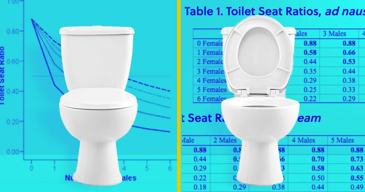 A hand checking the stability of a toilet seat lid.