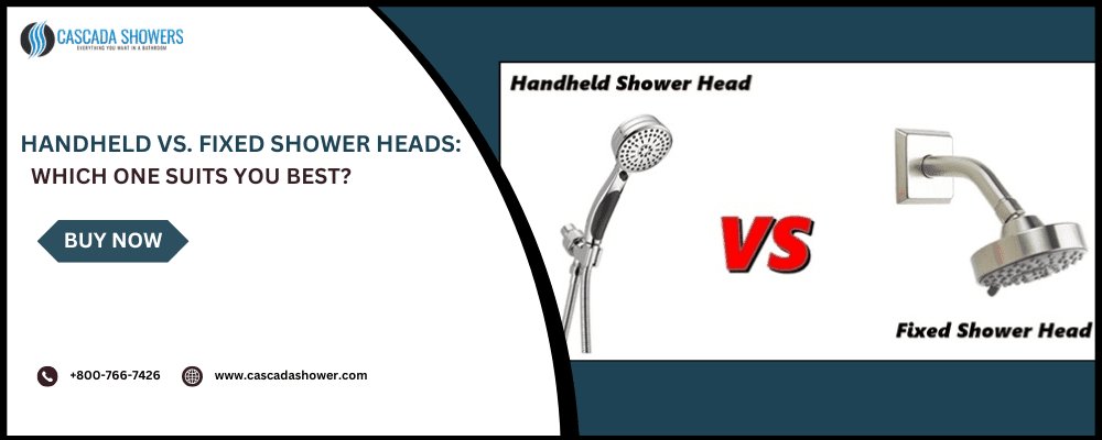 A modern bathroom showing both handheld and fixed shower heads for family use.