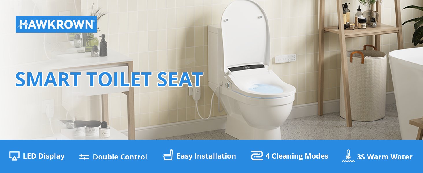 The integrated components of a modern smart toilet in a bright bathroom.