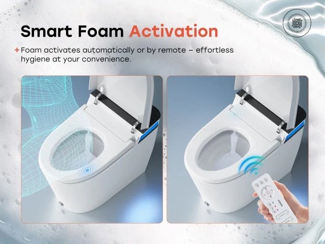 Side profile of a white Horow smart toilet highlighting the integrated electronic bidet seat.