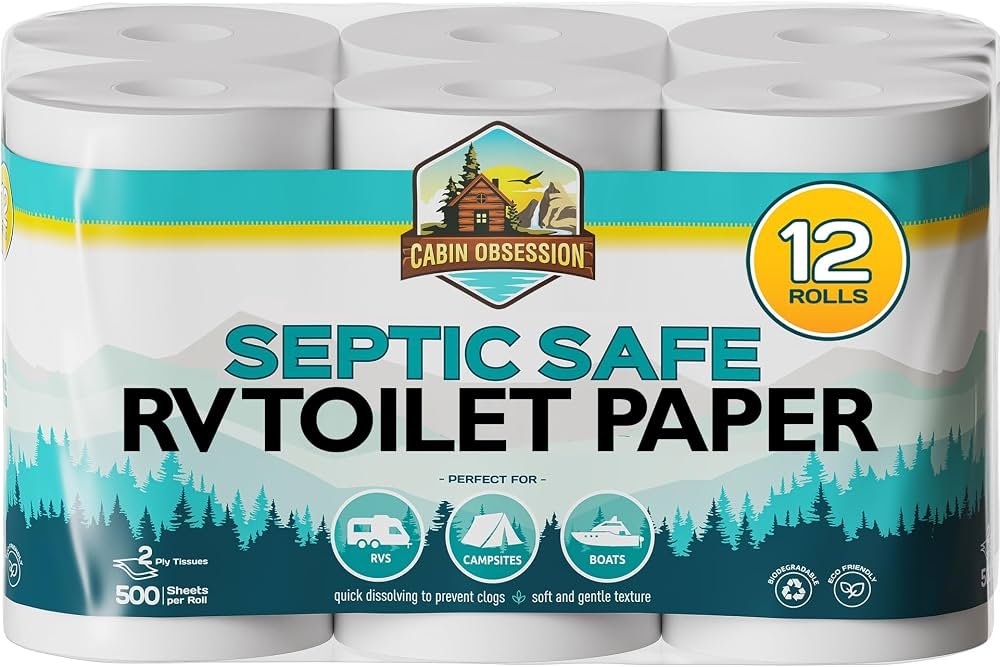 A piece of toilet paper dissolving in a glass of water to check septic safety.