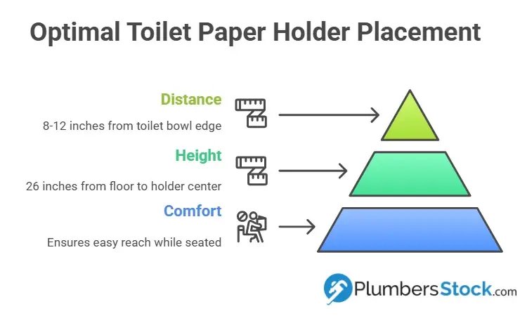 An adjustable toilet paper holder mounted at a lower height for easy accessibility.