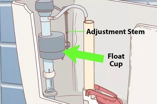 A new toilet fill valve kit and tools arranged on a bathroom counter.