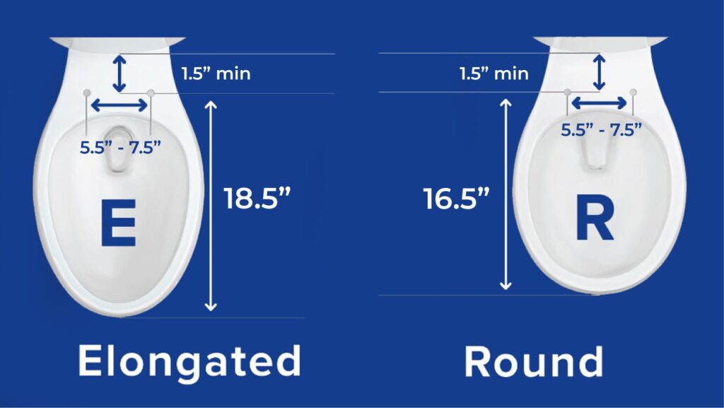 A clean bathroom setting with measuring tools for determining the right toilet seat size.