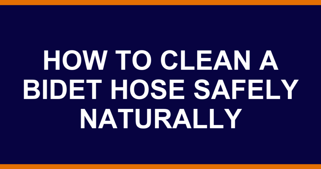how to clean a bidet hose safely naturally