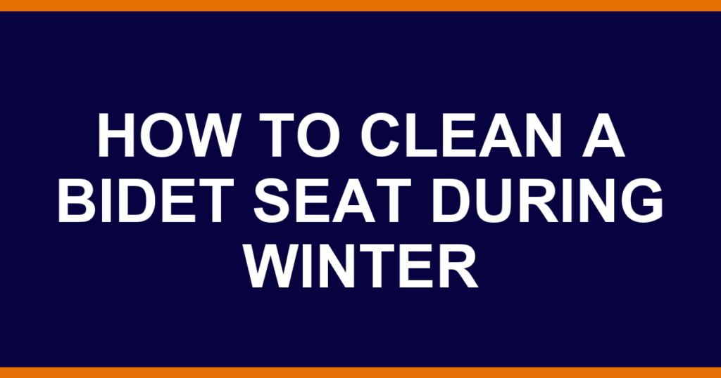 how to clean a bidet seat during winter