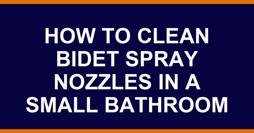 how to clean bidet spray nozzles in a small bathroom