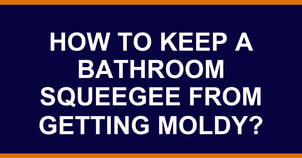 How to keep a bathroom squeegee from getting moldy?