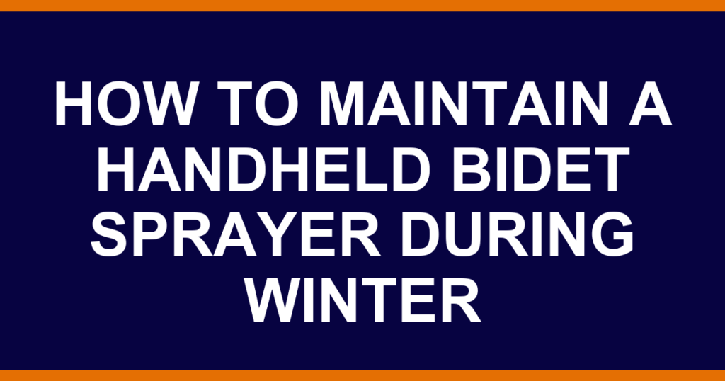 how to maintain a handheld bidet sprayer during winter