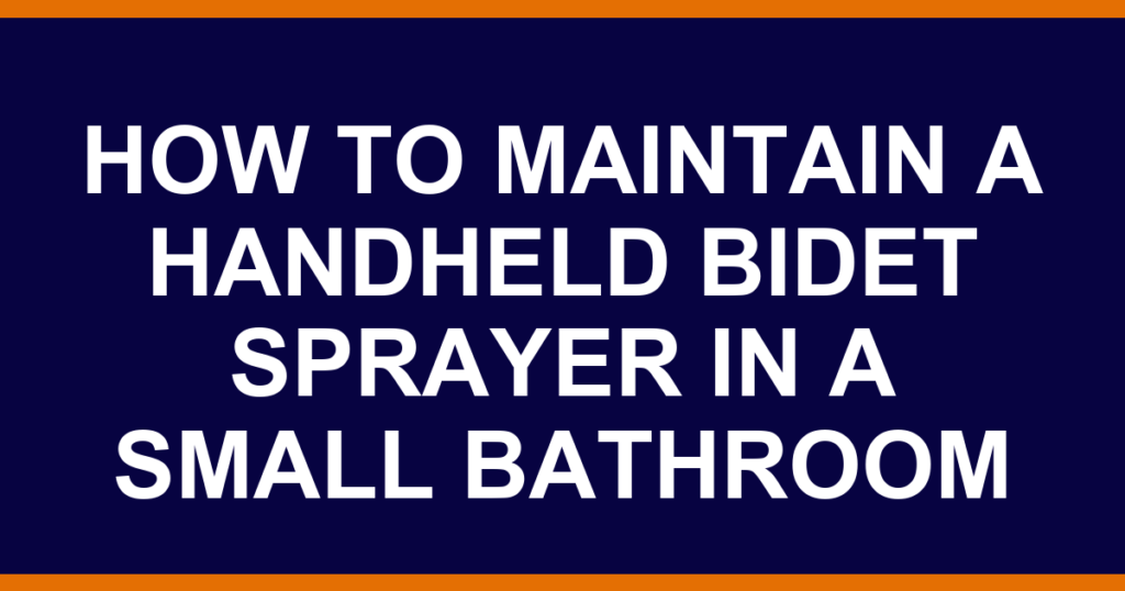 how to maintain a handheld bidet sprayer in a small bathroom