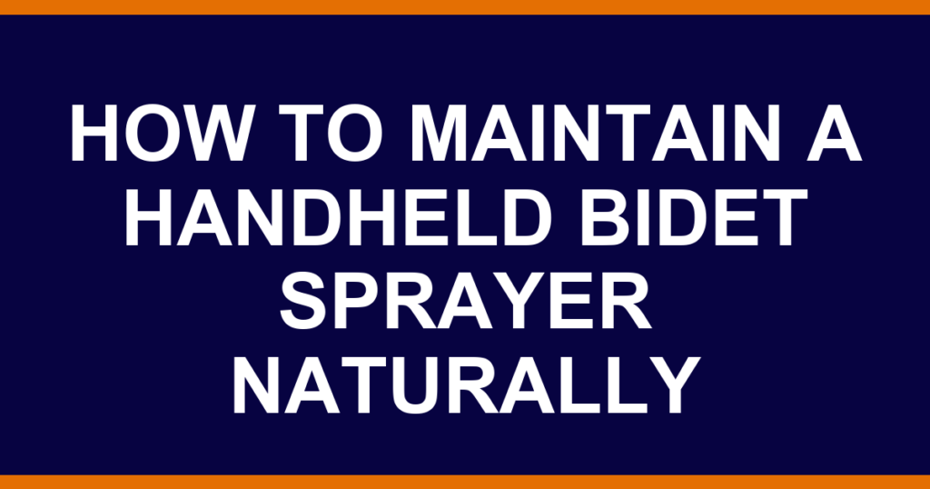 how to maintain a handheld bidet sprayer naturally