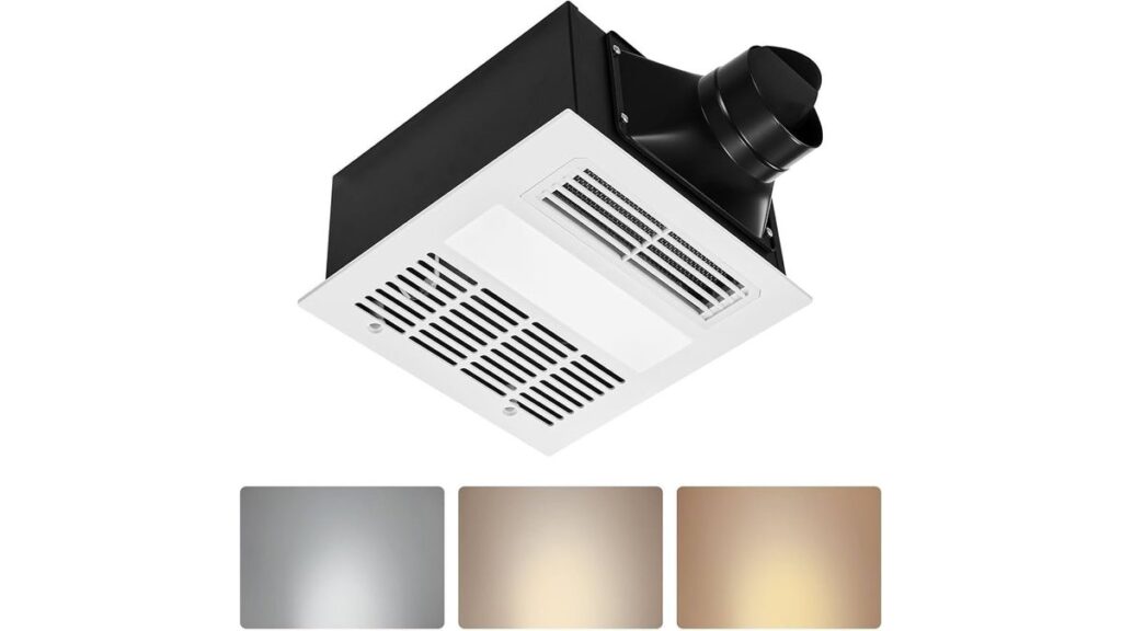 A premium bathroom exhaust fan unit installed in a modern, well-lit bathroom.