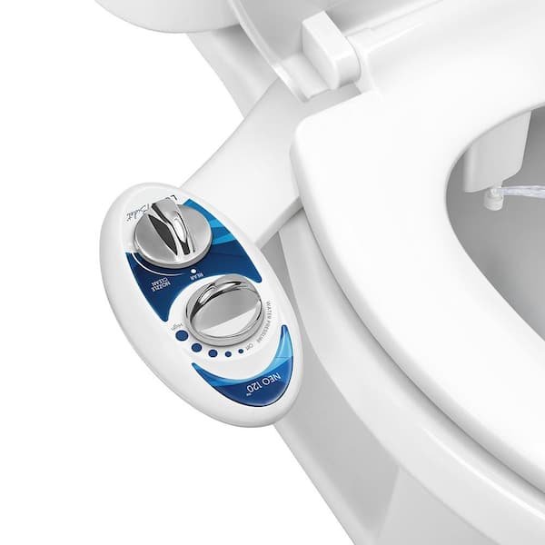 The side control panel and retractable nozzle of a Luxe Bidet Neo 120.