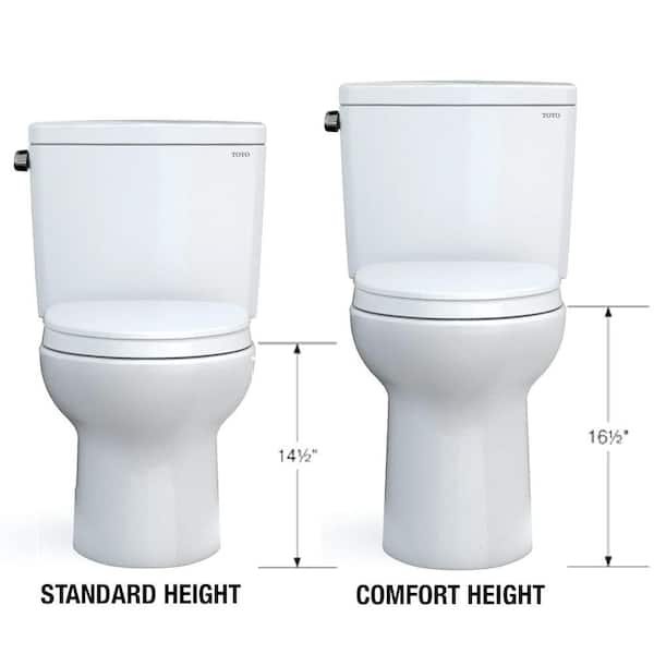 Close up view of the internal tank mechanism of a Toto Promenade II toilet.