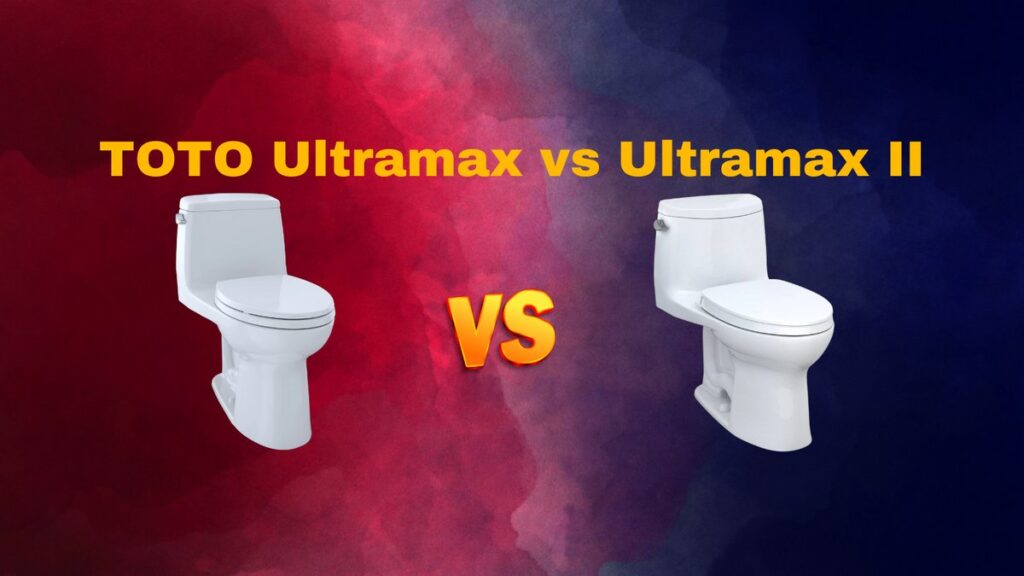A modern white Toto Ultramax II toilet sits in a bright, minimalist bathroom.