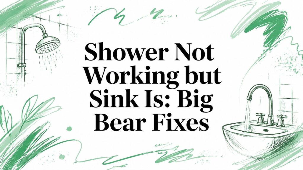 A modern bathroom showing a shower and sink when your shower is not working.