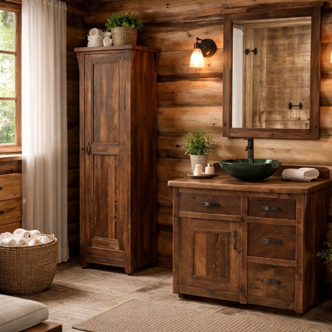 A perfectly level bathroom vanity showing clean alignment and professional installation.