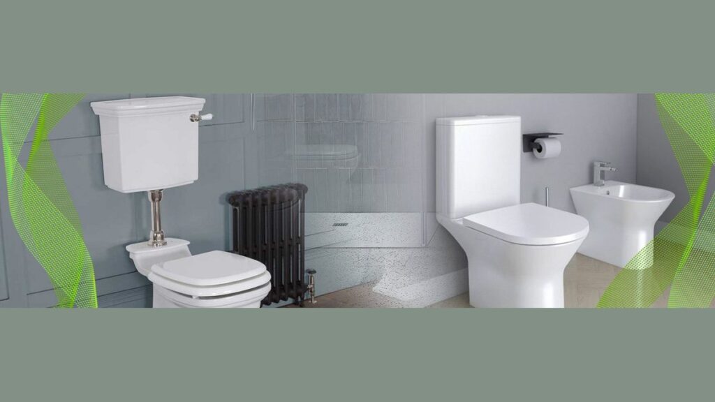 A clean modern traditional toilet sits in a bright and airy bathroom setting.