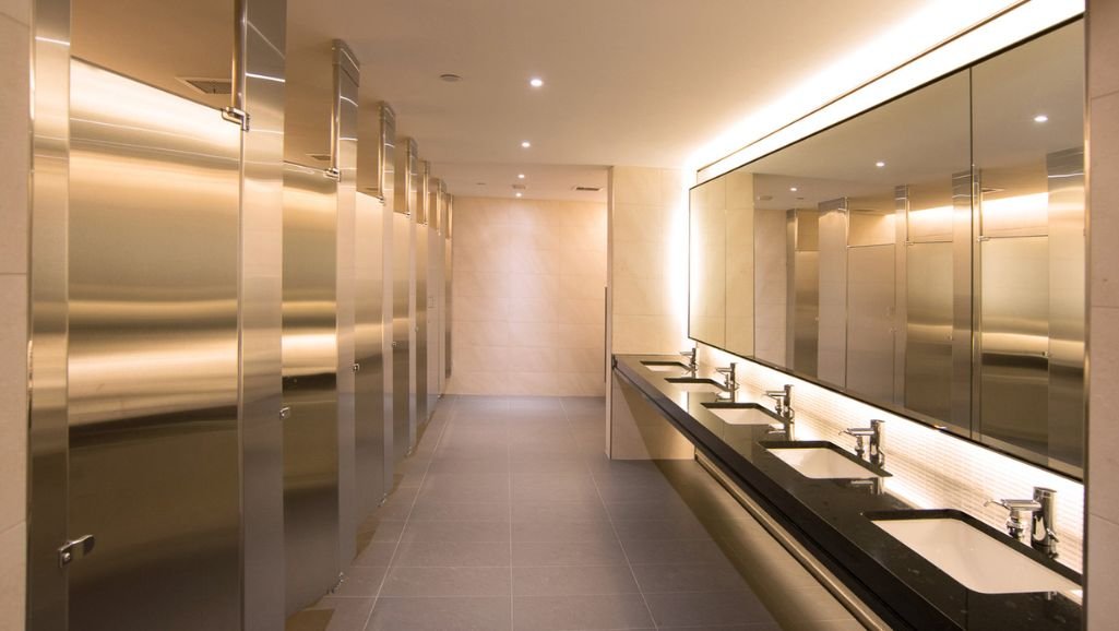 A modern, white low flow toilet installed in a clean, sunlit bathroom.