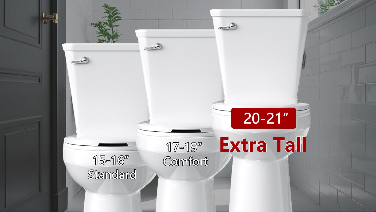 A small bathroom setup with a standard height toilet and a wooden stool.