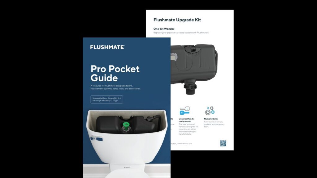 A modern high pressure flush toilet in a bright, clean contemporary bathroom.