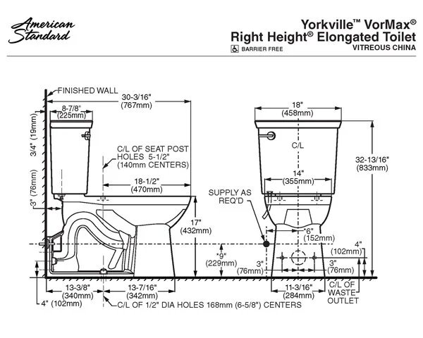 An accessible restroom layout designed according to standard handicap toilet height regulations.