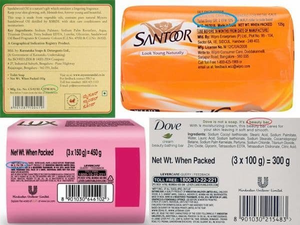 Close up of a soap wrapper label showing the TFM percentage for quality.