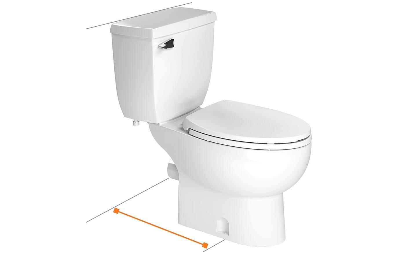 A properly installed toilet seat resting flush against the porcelain bowl rim.