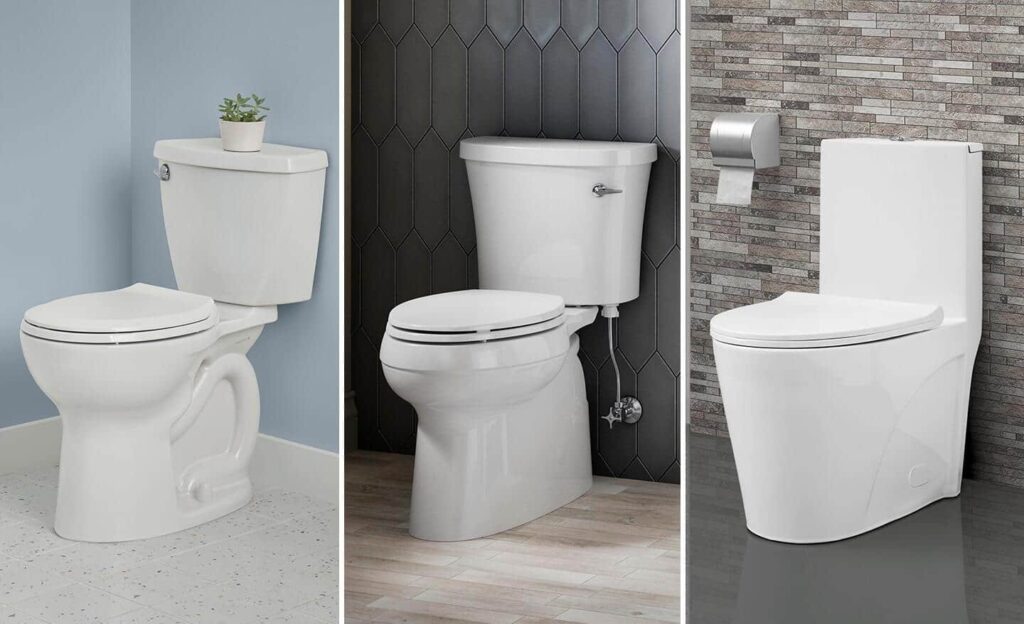 A new white toilet seat being installed on a clean porcelain toilet bowl.