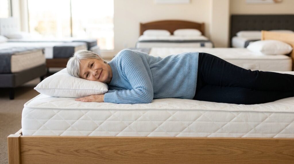 An ergonomic bath pillow provides comfortable neck support in a bright, modern bathtub.