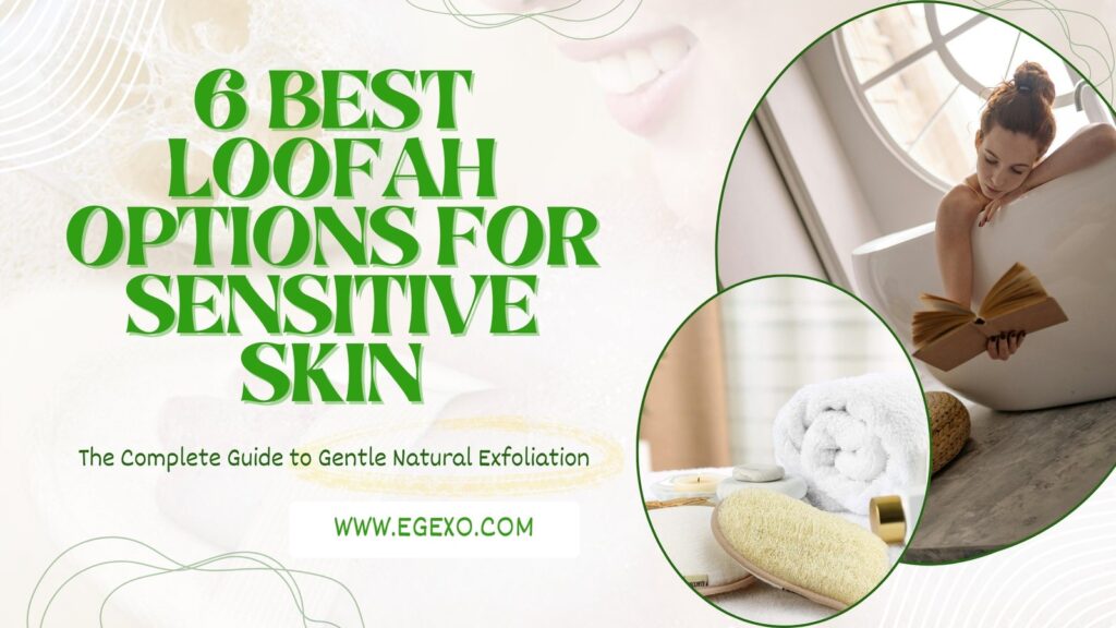 A variety of bath sponges displayed on a white marble surface for exfoliation.