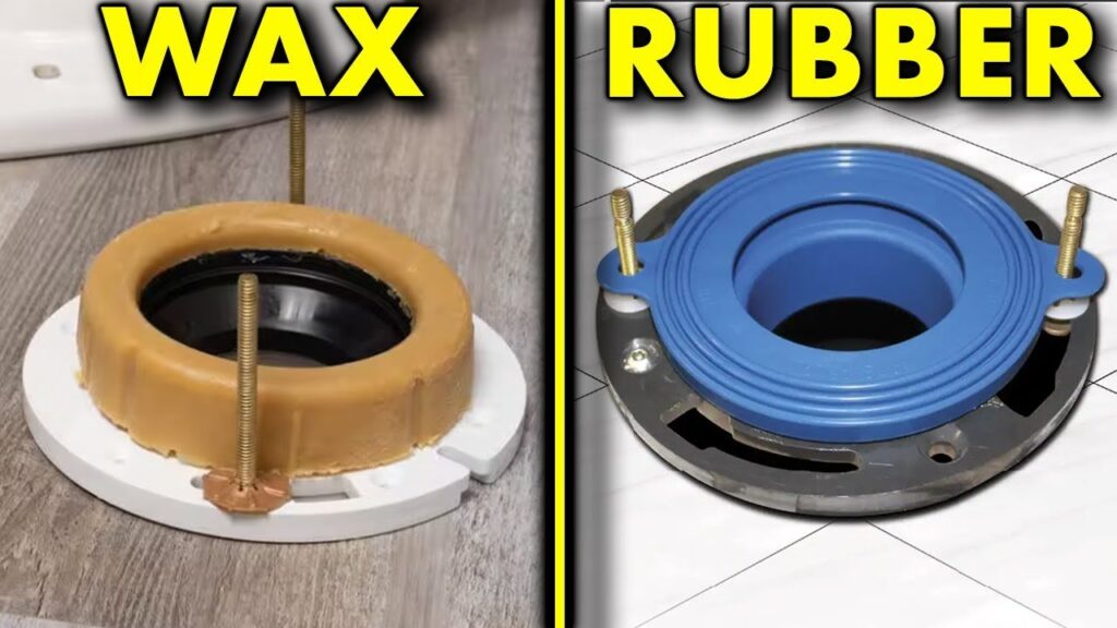 A comparison of toilet wax ring and rubber seal options for home plumbing.