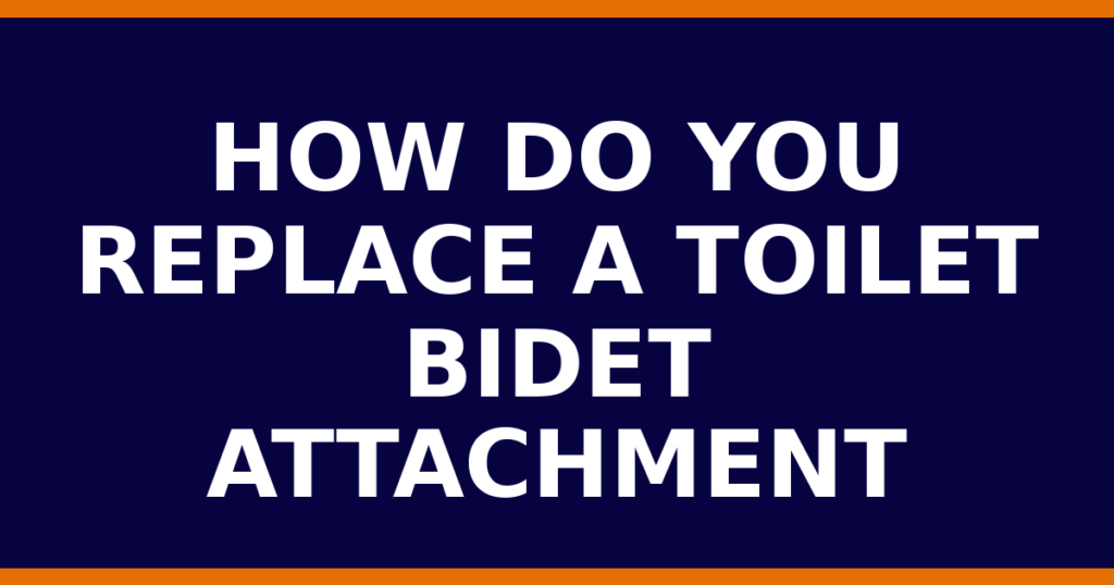 How Do You Replace A Toilet Bidet Attachment