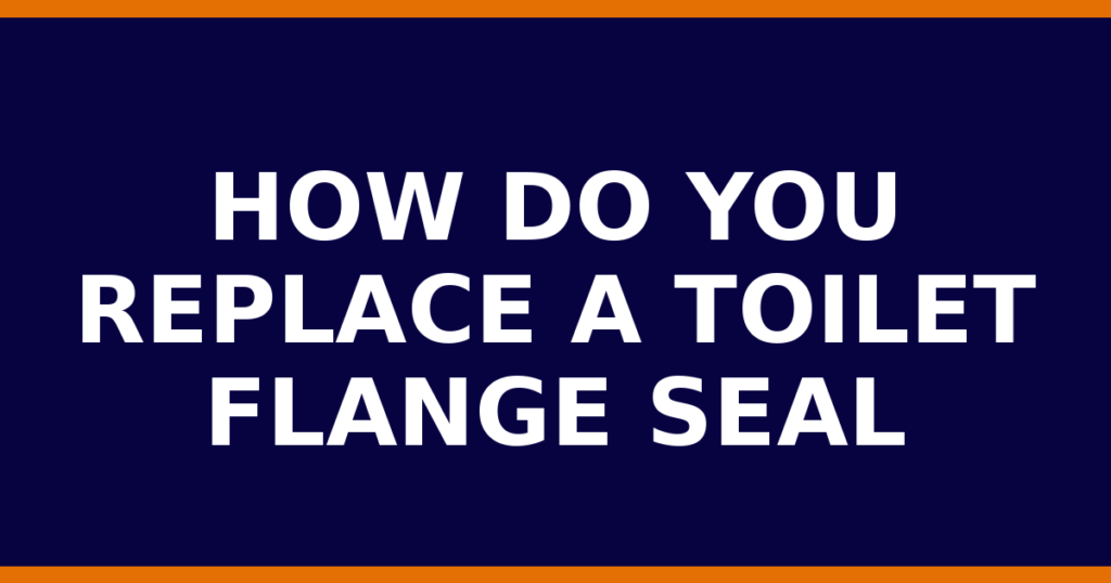 How Do You Replace A Toilet Flange Seal