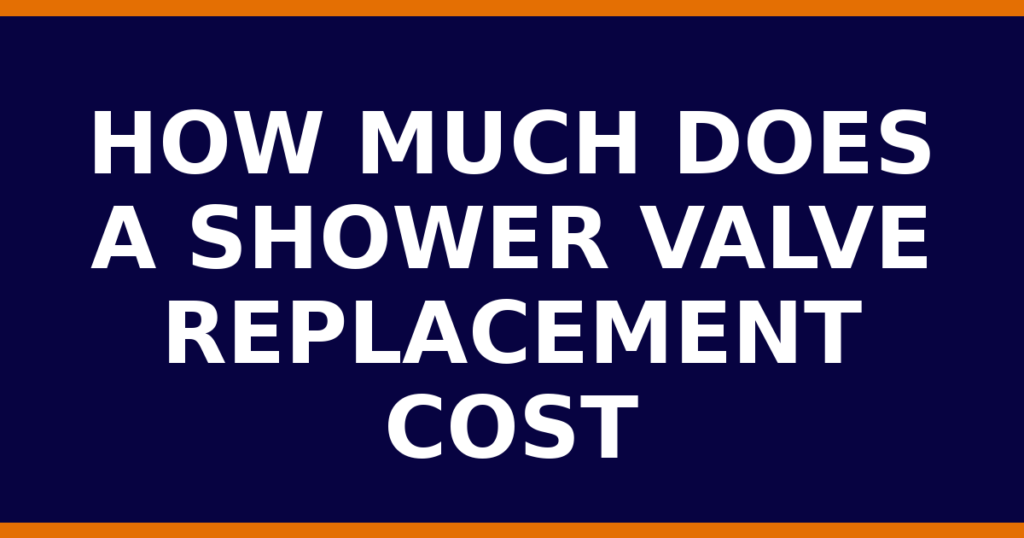 How Much Does A Shower Valve Replacement Cost