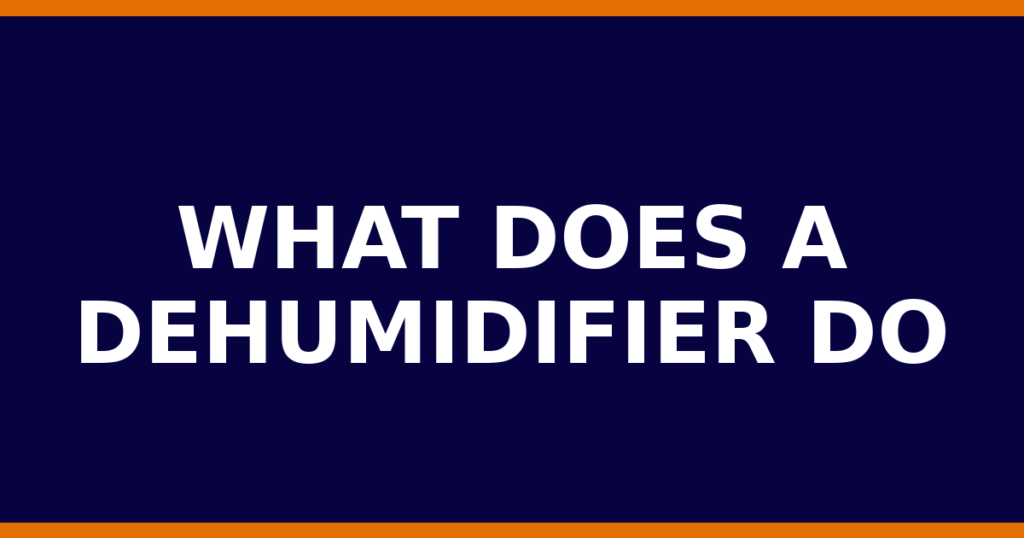 What Does A Dehumidifier Do