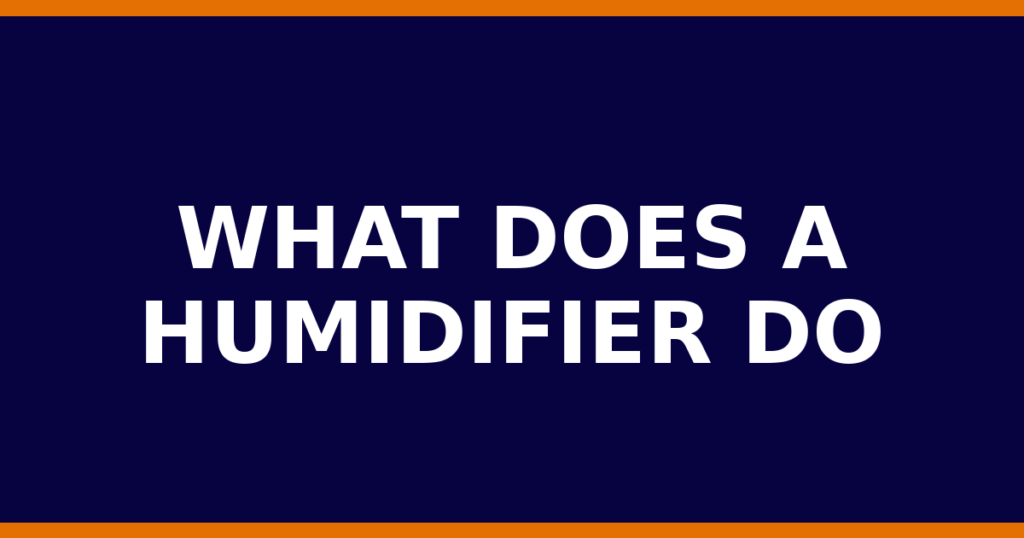 What Does A Humidifier Do