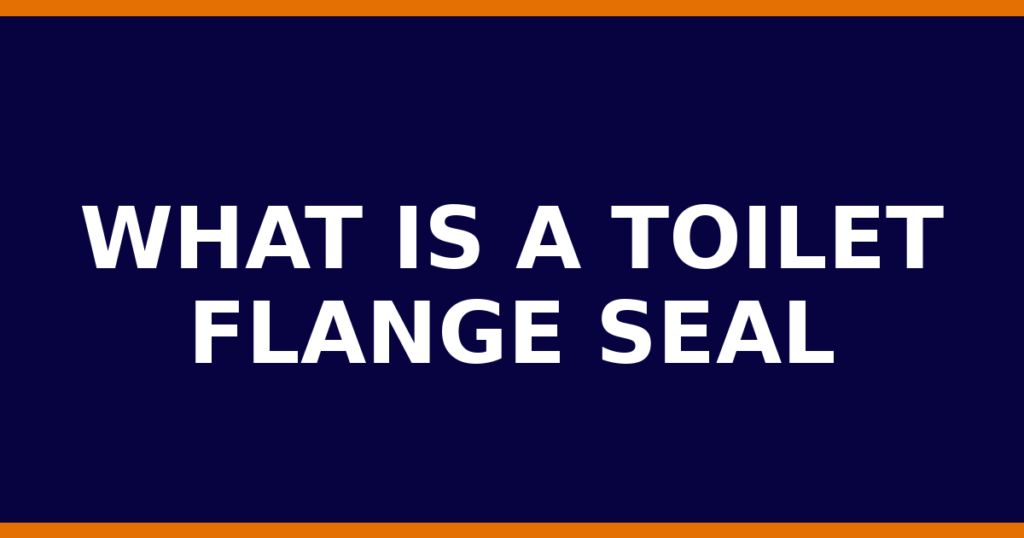 What Is A Toilet Flange Seal