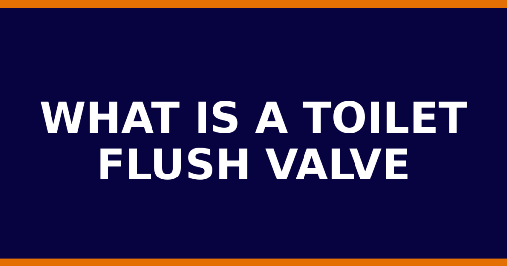 What Is A Toilet Flush Valve