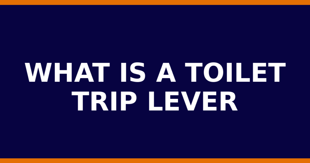 What Is A Toilet Trip Lever