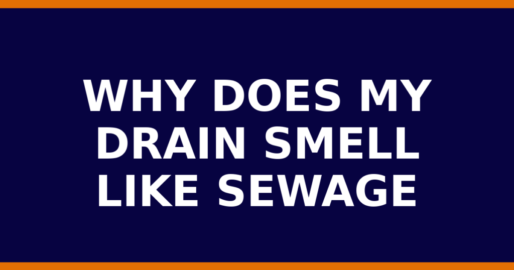 Why Does My Drain Smell Like Sewage